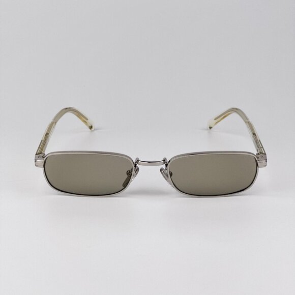 Prada PRB54S Sunglasses – Silver Rectangle Metal Brown Lenses |Model 1BC30P - Picture 3 of 11